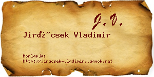 Jirácsek Vladimir névjegykártya